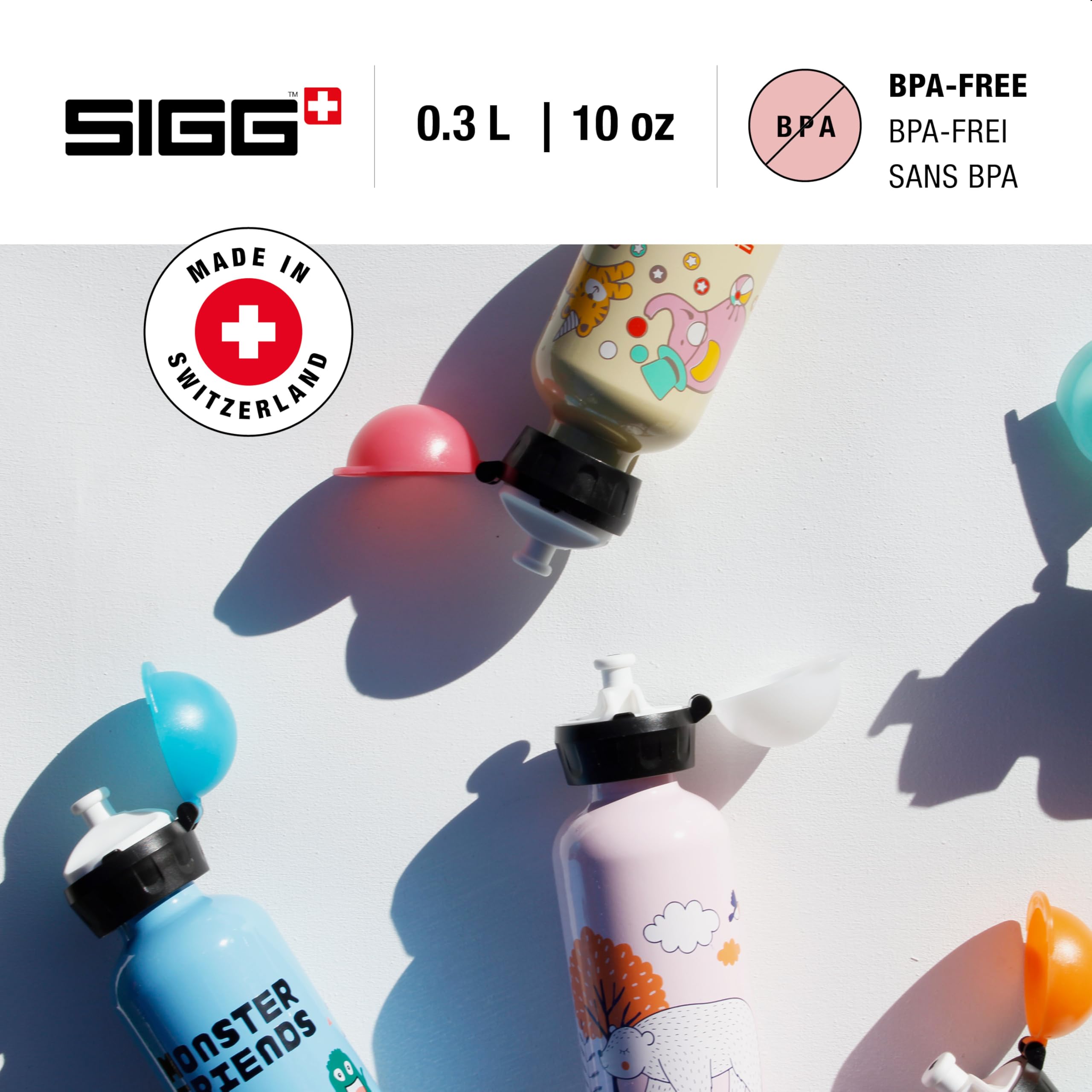 Sigg - Kids Water Bottle - Orca Family - Leakproof - Lightweight - BPA Free - Aluminum - 10 Oz